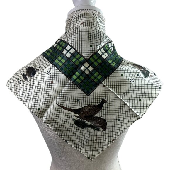 Cornelia James Silk Scarf Pheasants Birds Print Made in England Luxury Square - Picture 2 of 15